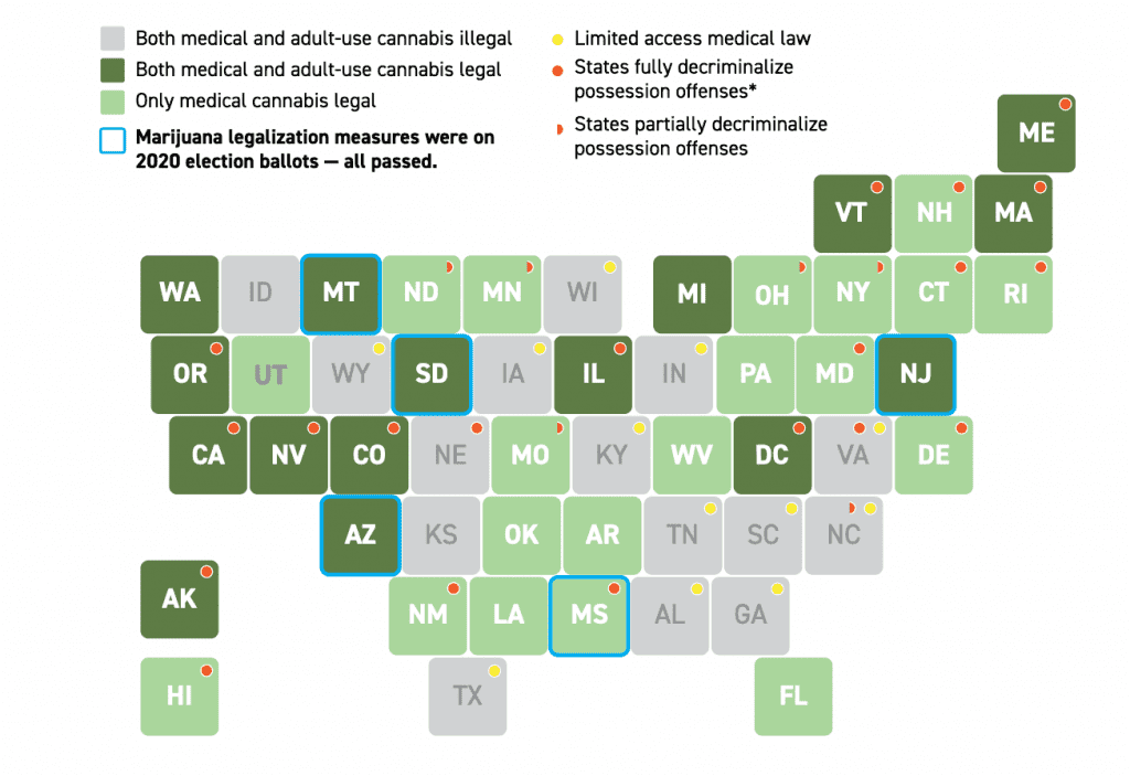 Marijuana Legalization Map