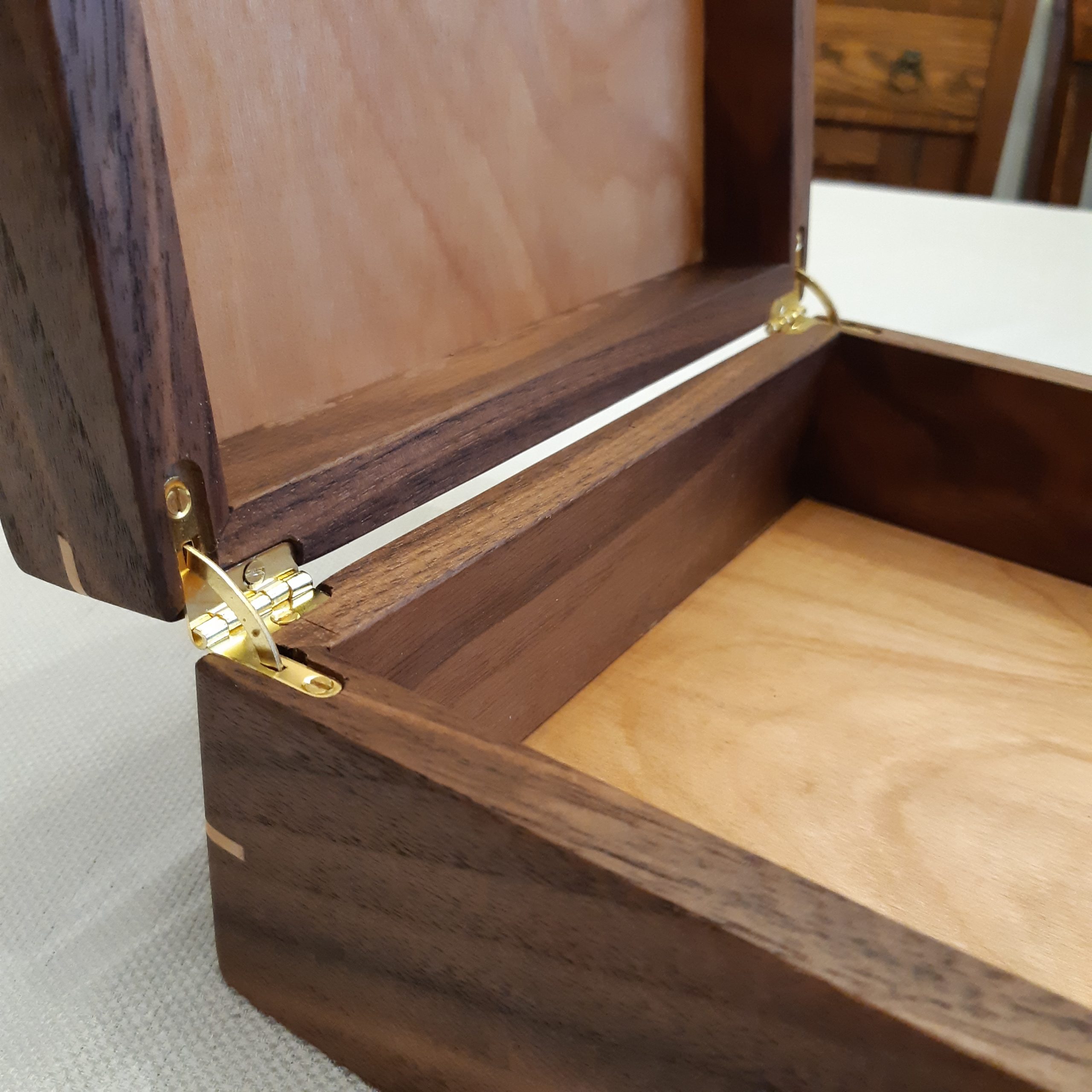 wooden stash box hinge