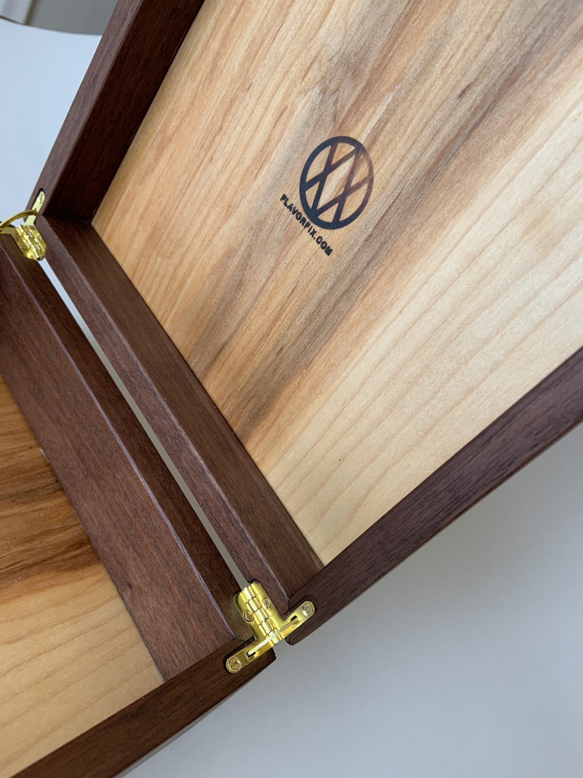 Wooden stash box inside latches
