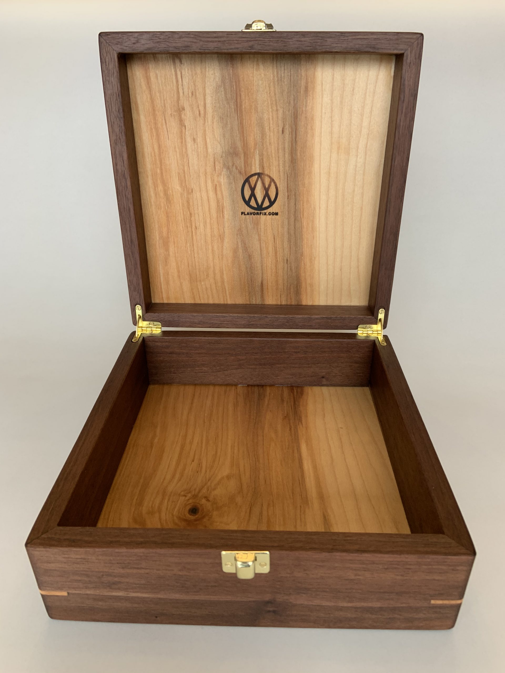 Wooden stash box open