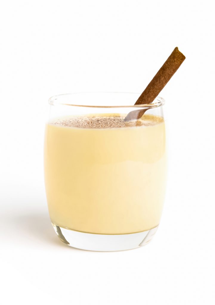eggnog-cup glass of eggnog