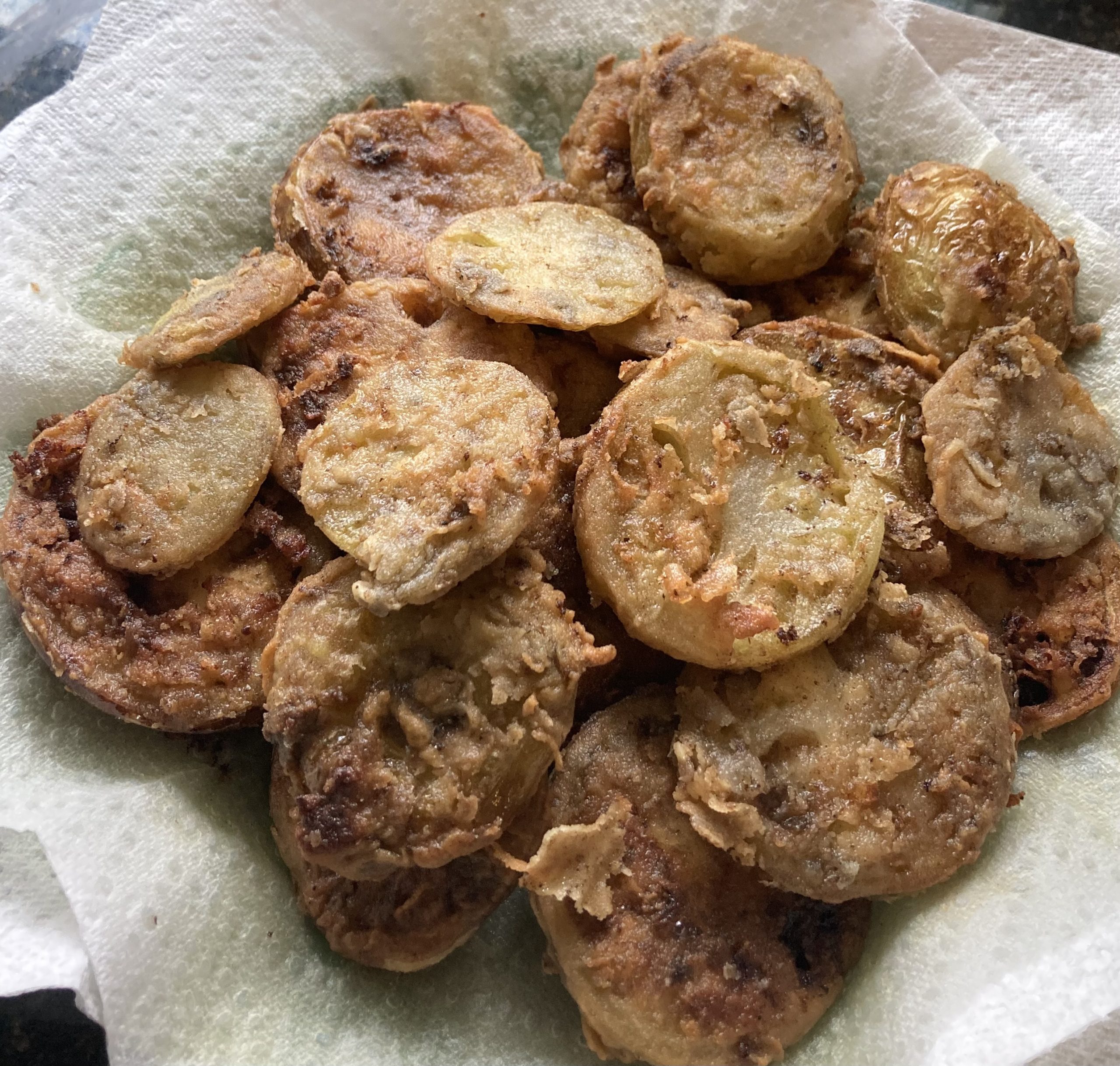 jerk fried green tomatoes with cannabis