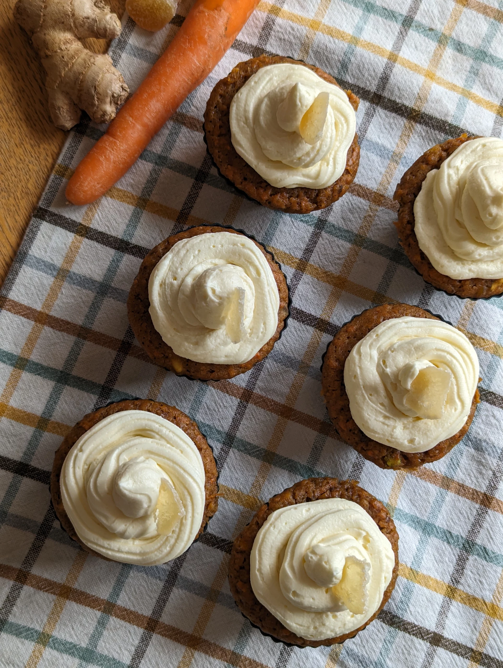 top view of carrot cupcakes 