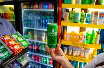 Cannabis Beverages Near Me - Picture of THC Drink in a hand in a store